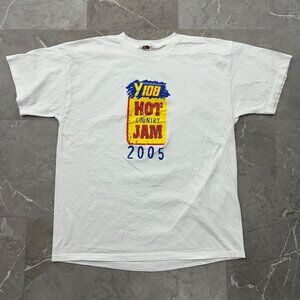 Vintage Y108 Hot Country Jam Graphic Tour Tee Mens XL Short Sleeve y2k Band